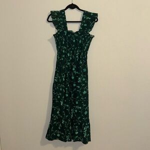 Hill House Green Floral Dress in S